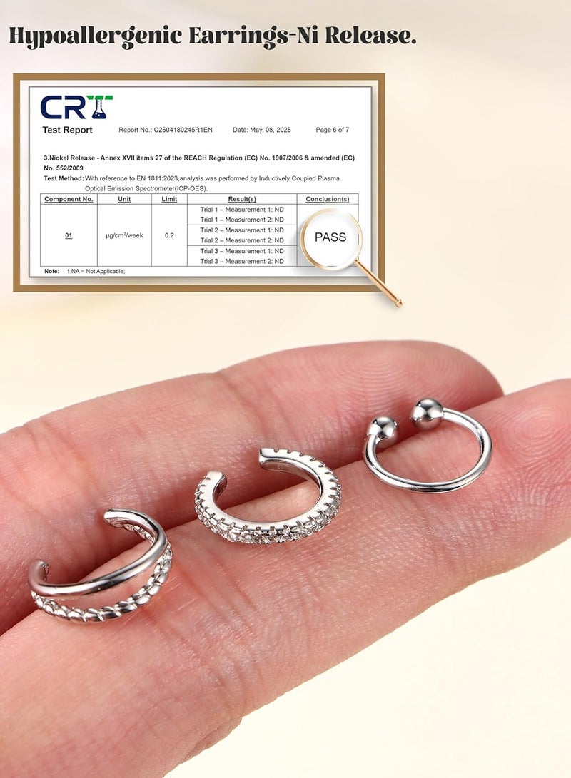 Fansilver 3Pcs Ear Cuff Earrings for Women Non Piercing14K Gold Plated Ear Cuffs Clip on Cartilage Earrings Adjustable Fake Earrings Lightweight - Image 2